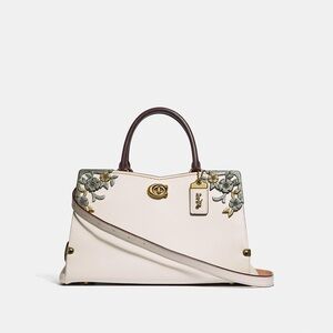 Coach Metallic Roses Chalk Handbag